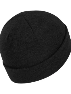 Bonnet en laine mélangée noir en maille jersey