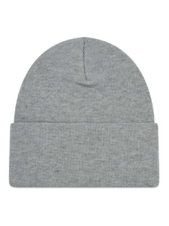 Bonnet gris uni avec logo brodé