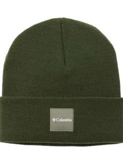 Bonnet kaki uni avec une étiquette d'authentification cousue sur le revers