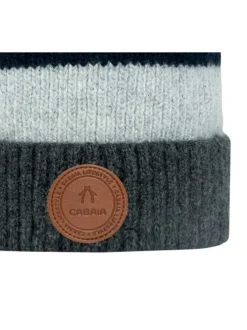 Bonnet marine uni tricolore à revers avec patch rond de la marque