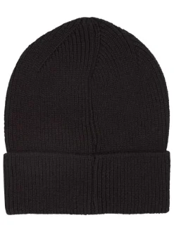 Bonnet noir à revers avec drapeau tricolore brodé et détail pailleté
