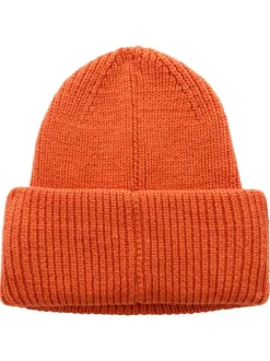 Bonnet orange en maille tricotée avec drapeau norvégien imprimé