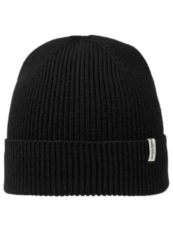 Bonnet à revers Brink Beanie Ln en coton noir
