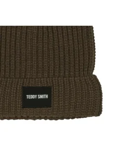 Bonnet uni marron en maille
