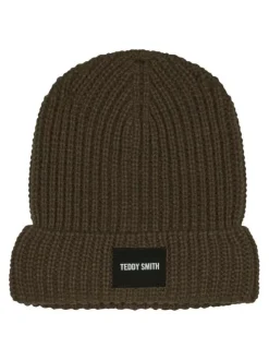 Bonnet uni marron en maille
