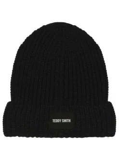 Bonnet uni noir en maille