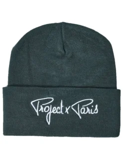 Bonnet vert uni en maille