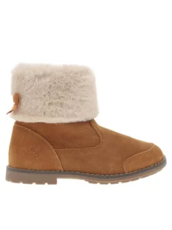 Boots marron à semelle crantée et doublure en fourrure aux chevilles