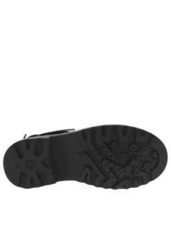 Boots noires vernies en cuir avec talon plat