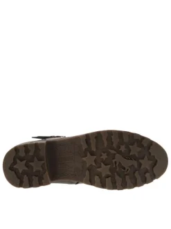 Boots bronze à talon décroché moyen avec des motifs floraux sur l'empeigne