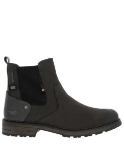 Boots charbon à talon décroché bas avec un zip et un soufflet élastiqué