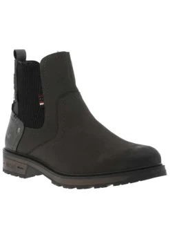 Boots charbon à talon décroché bas avec un zip et un soufflet élastiqué
