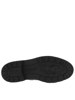 Boots charbon à talon décroché bas avec un zip et un soufflet élastiqué
