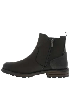 Boots charbon à talon décroché bas avec un zip et un soufflet élastiqué