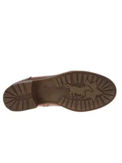 Boots de couleur marron et imprimé pied de poule avec double fermeture zippée sur les côtés