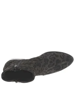 Boots en cuir léopard avec semelle à talon décroché moyen et à zip