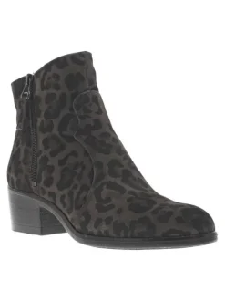 Boots en cuir léopard avec semelle à talon décroché moyen et à zip