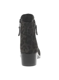 Boots en cuir léopard avec semelle à talon décroché moyen et à zip