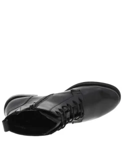 Boots en cuir noires à talon décroché bas et fermeture zippée