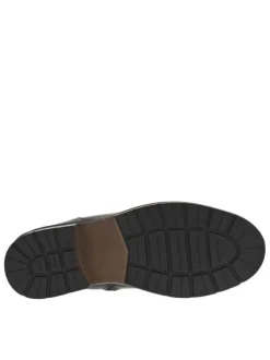 Boots en cuir noires type chelsea à talon plat et à zip latéral