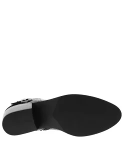 Boots FRIDA noires à talon bottier moyen en cuir