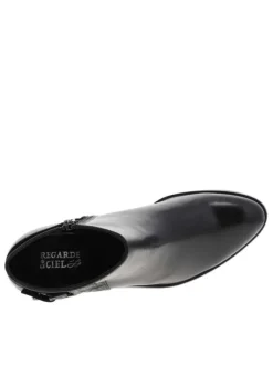 Boots FRIDA noires à talon bottier moyen en cuir