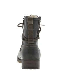 Boots graphites à talon plat