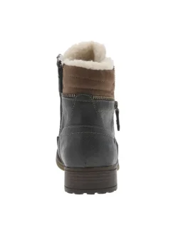 Boots graphites à talon plat
