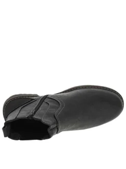 Boots graphite à talon plat et à soufflets élastiqués avec zip style chelsea