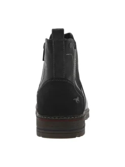 Boots graphite à talon plat et à soufflets élastiqués avec zip style chelsea