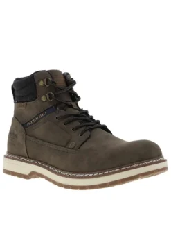 Boots kaki à doublure Tartan à lacets et fermeture zippée