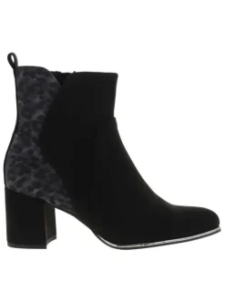 Boots léopard à talon décroché haut avec une fermeture zippée