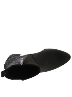 Boots léopard à talon décroché haut avec une fermeture zippée