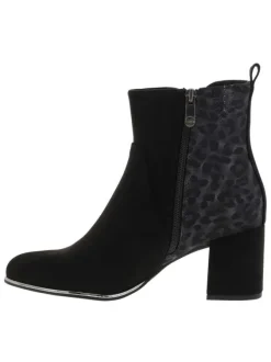 Boots léopard à talon décroché haut avec une fermeture zippée