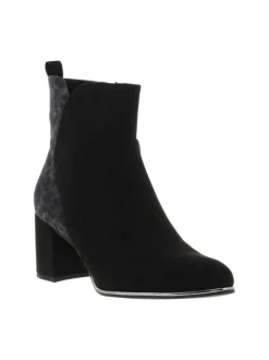 Boots léopard à talon décroché haut avec une fermeture zippée