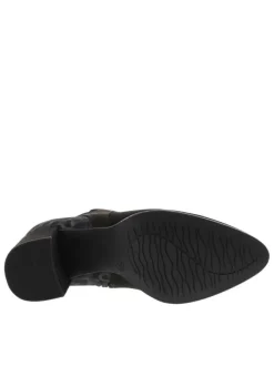 Boots léopard à talon décroché haut avec une fermeture zippée