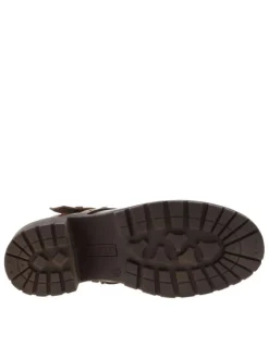 Boots marron à talon décroché moyen avec un zip côté interne