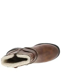Boots marron à talon décroché moyen avec un zip côté interne