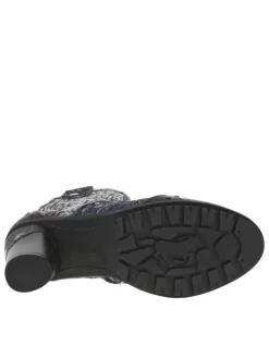 Boots noires et multicolores à talon décroché haut avec un zip