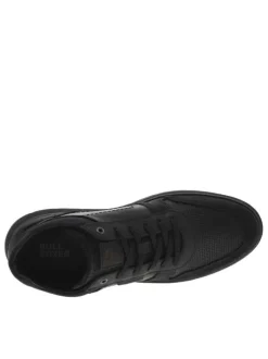 Boots noires à lacets en cuir style basket