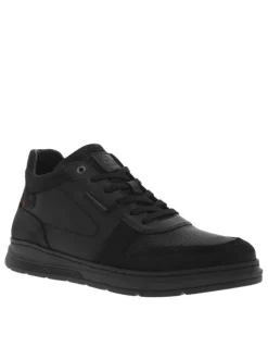 Boots noires à lacets en cuir style basket