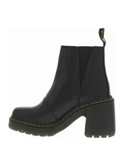 Boots noires à talon décroché haut avec des soufflets élastiqués