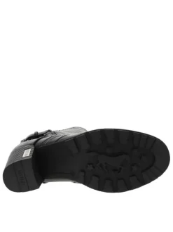 Boots noires à talon décroché haut avec un zip côté intérieur