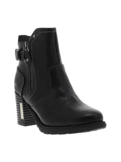 Boots noires à talon décroché haut avec un zip côté intérieur