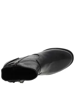 Boots noires à talon décroché haut avec un zip côté intérieur