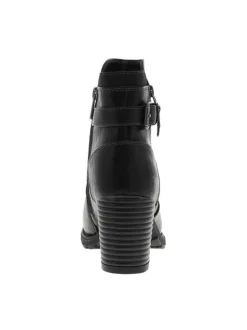 Boots noires à talon décroché haut avec un zip côté intérieur