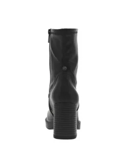 Boots noires à talon décroché haut et à zip avec cheville élastiquée