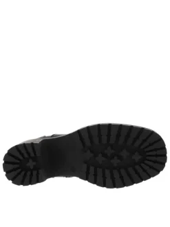 Boots noires à talon décroché moyen avec un zip et soufflet avec boucle