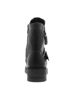 Boots noires à talon décroché moyen avec un zip et une semelle crantée