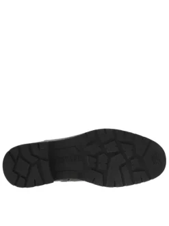 Boots noires à talon plat avec un zip et un soufflet élastiqué